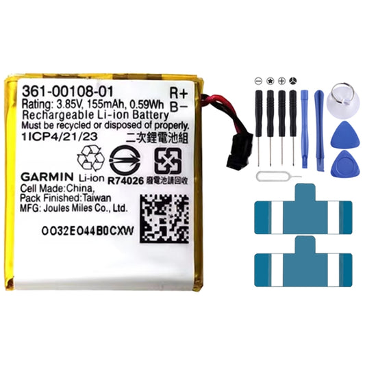 155mAh 361-00108-01 Battery Replacement For Garmin Vivoactive 3 / Vivoactive3 Music, For Garmin Vivoactive 3 / Vivoactive 3 Music