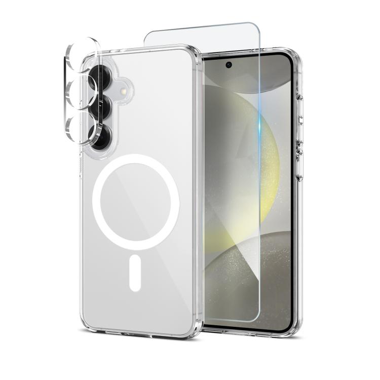 NORTHJO 3 in 1 PC MagSafe Phone Case with Screen Film and Lens Film, For Samsung Galaxy S25 5G, For Samsung Galaxy S25+ 5G, For Samsung Galaxy S24+ 5G, For Samsung Galaxy S24 5G