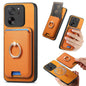 Retro Cross Leather Ring Vertical Insert Card Bag MagSafe Phone Case, For Redmi Note 13 Pro+ 5G, For Redmi K60 Ultra, For Xiaomi 13T Pro 5G, For Xiaomi 13T 5G, For Redmi Note 13 Pro 4G / Poco M6 Pro 4G, For Redmi K70E / Poco X6 Pro 5G
