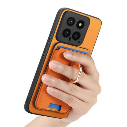 Retro Cross Leather Ring Vertical Insert Card Bag MagSafe Phone Case, For Redmi Note 13 Pro+ 5G, For Redmi K60 Ultra, For Xiaomi 13T Pro 5G, For Xiaomi 13T 5G, For Redmi Note 13 Pro 4G / Poco M6 Pro 4G, For Redmi K70E / Poco X6 Pro 5G