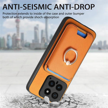 Retro Cross Leather Ring Vertical Insert Card Bag MagSafe Phone Case, For Redmi Note 13 Pro+ 5G, For Redmi K60 Ultra, For Xiaomi 13T Pro 5G, For Xiaomi 13T 5G, For Redmi Note 13 Pro 4G / Poco M6 Pro 4G, For Redmi K70E / Poco X6 Pro 5G