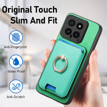 Retro Cross Leather Ring Vertical Insert Card Bag MagSafe Phone Case, For Redmi Note 13 Pro+ 5G, For Redmi K60 Ultra, For Xiaomi 13T Pro 5G, For Xiaomi 13T 5G, For Redmi Note 13 Pro 4G / Poco M6 Pro 4G, For Redmi K70E / Poco X6 Pro 5G