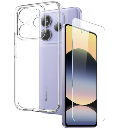 NORTHJO 2 in 1 TPU Phone Case Screen Protector Tempered Glass Film, For Xiaomi Redmi A5 4G 171.7mm, For Xiaomi Redmi Note 14S 4G, For Xiaomi Redmi Note 14 4G 164.84mm, For Xiaomi Redmi Note 14 Pro 4G, For Xiaomi Redmi Note 14 4G 163.25mm���������������...