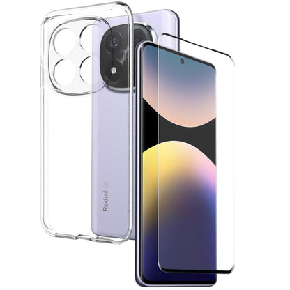 NORTHJO 2 in 1 TPU Phone Case Screen Protector Tempered Glass Film, For Xiaomi Redmi A5 4G 171.7mm, For Xiaomi Redmi Note 14S 4G, For Xiaomi Redmi Note 14 4G 164.84mm, For Xiaomi Redmi Note 14 Pro 4G, For Xiaomi Redmi Note 14 4G 163.25mm���������������...