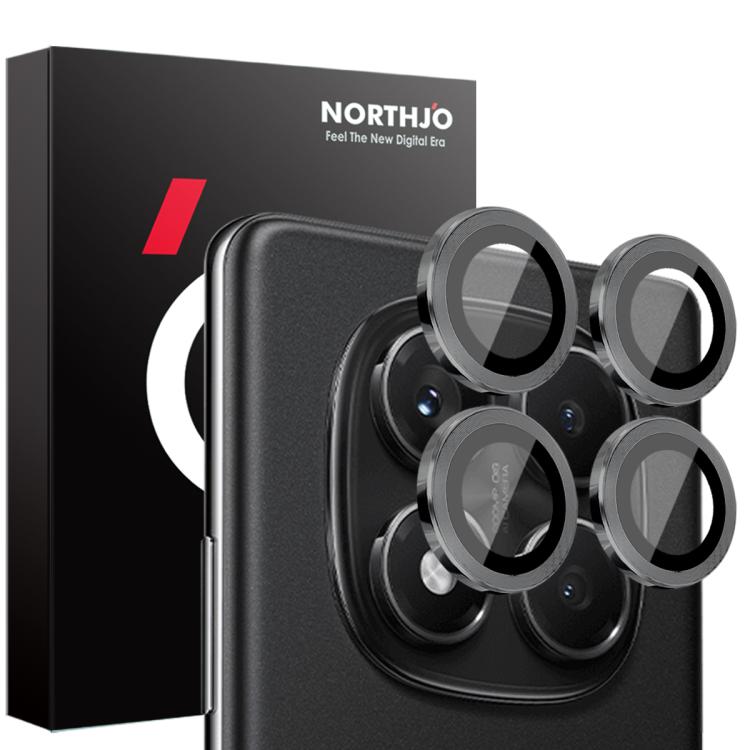 NORTHJO Camera Lens Protector CD Metal Ring Tempered Glass Film, For Xiaomi Redmi Note 14S 4G, For Xiaomi Redmi Note 14 Pro 4G, For Xiaomi Redmi Note 14 4G 163.25mm, For Xiaomi Redmi Note 14 5G, For Xiaomi Redmi Note 14 Pro 5G