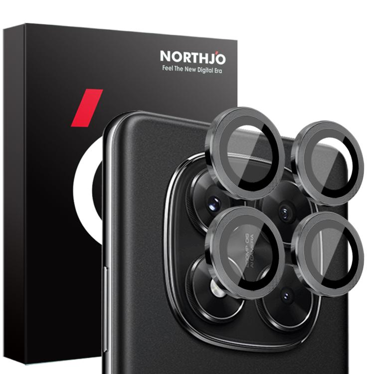 NORTHJO Camera Lens Protector CD Metal Ring Tempered Glass Film, For Xiaomi Redmi Note 14S 4G, For Xiaomi Redmi Note 14 Pro 4G, For Xiaomi Redmi Note 14 4G 163.25mm, For Xiaomi Redmi Note 14 5G, For Xiaomi Redmi Note 14 Pro 5G