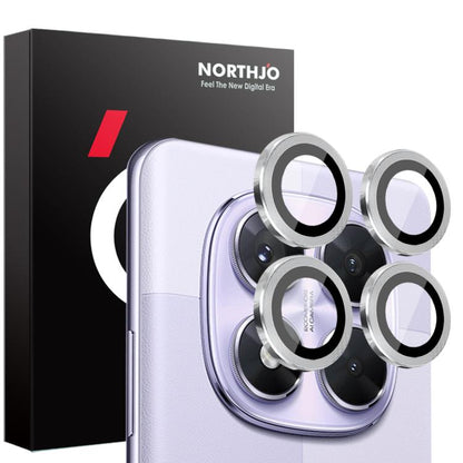 NORTHJO Camera Lens Protector CD Metal Ring Tempered Glass Film, For Xiaomi Redmi Note 14S 4G, For Xiaomi Redmi Note 14 Pro 4G, For Xiaomi Redmi Note 14 4G 163.25mm, For Xiaomi Redmi Note 14 5G, For Xiaomi Redmi Note 14 Pro 5G