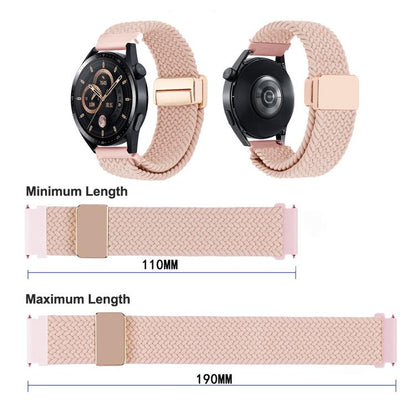 Magnetic Buckle Nylon Braided Watch Band, 20mm, 22mm