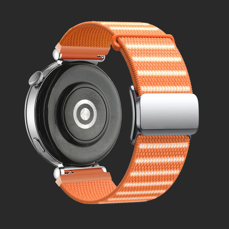 Magnetic Buckle Reflective Nylon Watch Band, 18mm