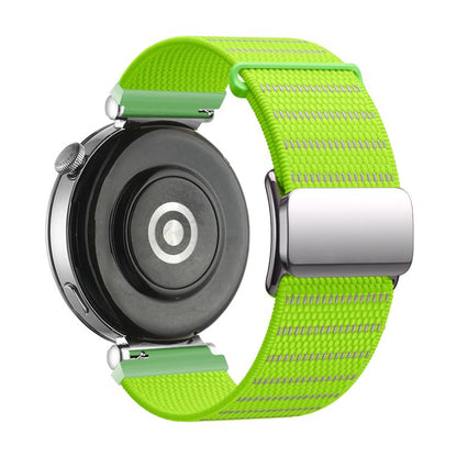 Magnetic Buckle Reflective Nylon Watch Band, 18mm