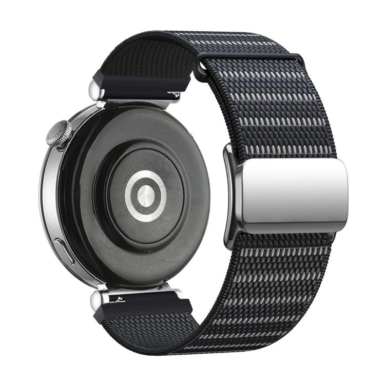 Magnetic Buckle Reflective Nylon Watch Band, 18mm