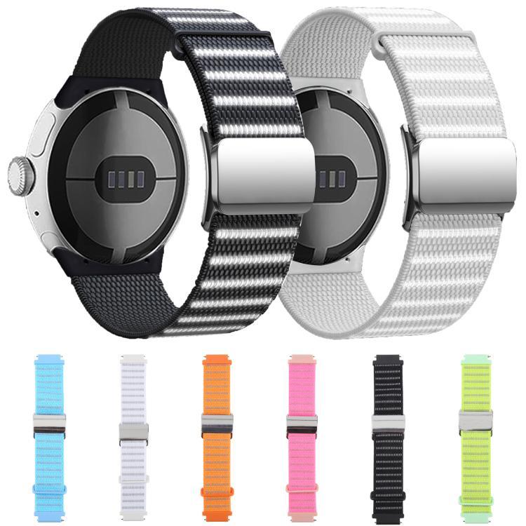 Magnetic Buckle Reflective Nylon Watch Band, 18mm