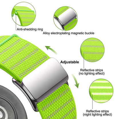 Magnetic Buckle Reflective Nylon Watch Band, 18mm