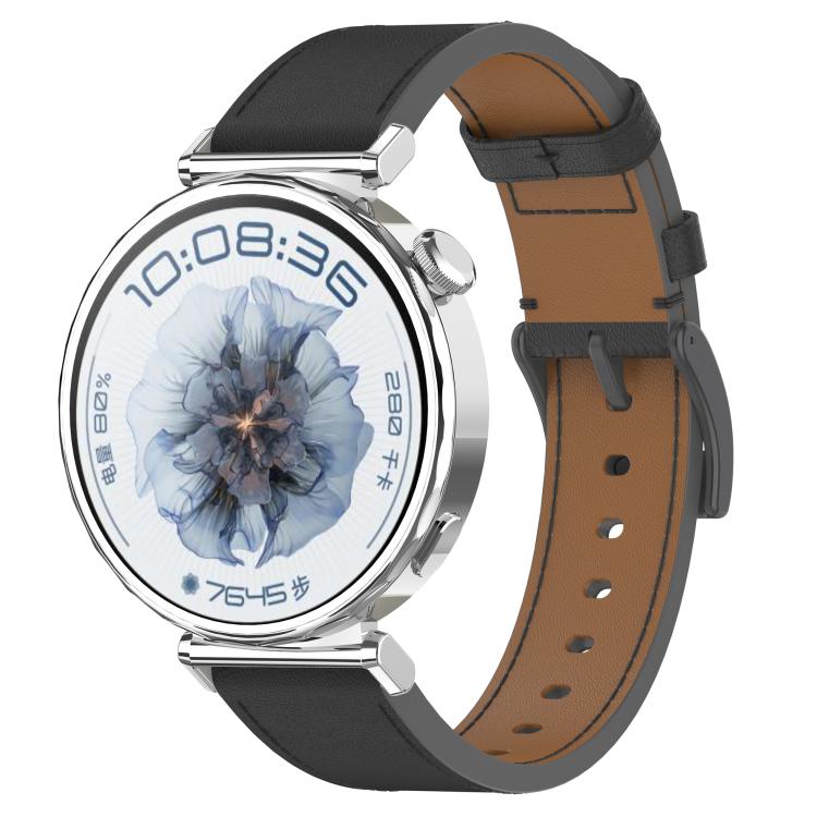Press Button Leather Watch Band, 18mm