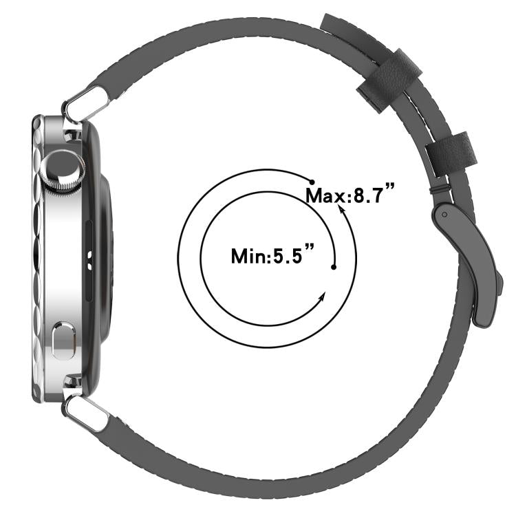 Press Button Leather Watch Band, 18mm