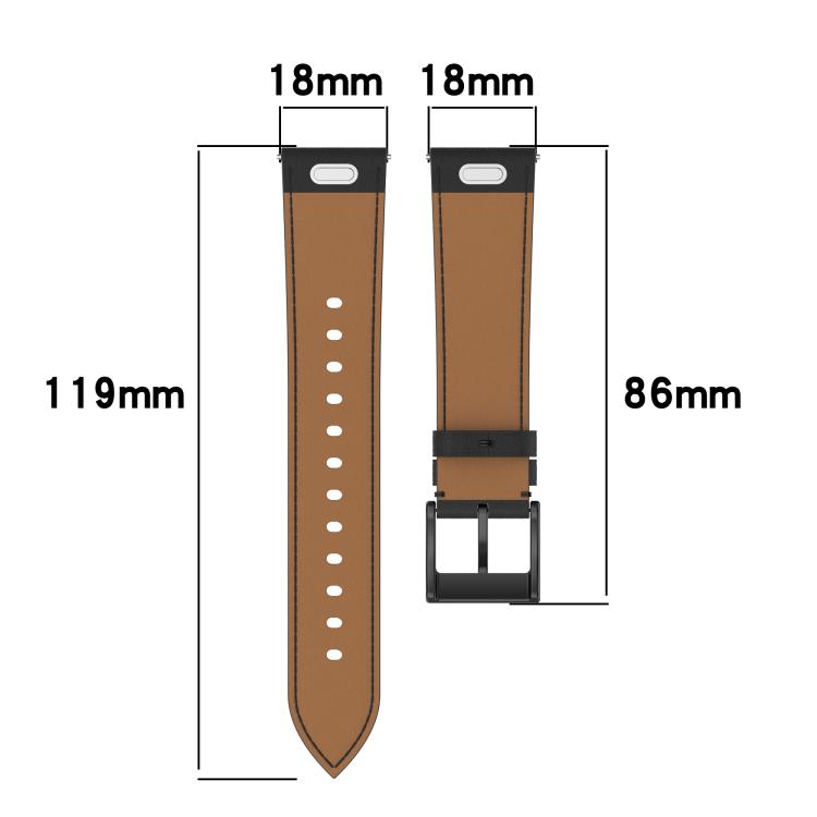 Press Button Leather Watch Band, 18mm