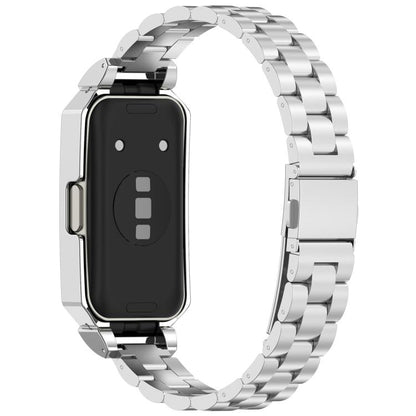 Watch Frame Integrated Three Beads Stainless Steel Watch Band, For Huawei Band 10 / 10 NFC / 9 / 9 NFC