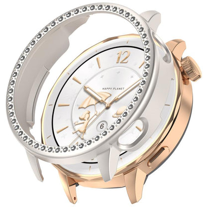Single Row Diamond Half Coverage Hollow PC Watch Protective Case, For OPPO Watch X2 Mini