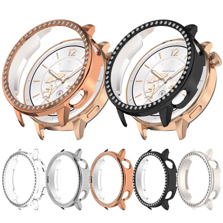 Single Row Diamond Half Coverage Hollow PC Watch Protective Case, For OPPO Watch X2 Mini