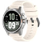 Black Steel Buckle Silicone Watch Band, For Ticwatch Atlas / Pro 5 Enduro