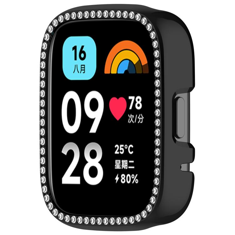 Single Row Diamond Half Coverage Hollow PC Watch Protective Case, For Redmi Watch 3 / Watch 3 Lite