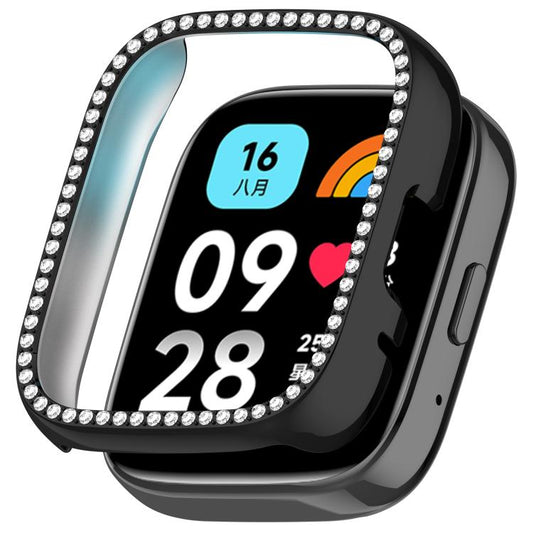 Single Row Diamond Half Coverage Hollow PC Watch Protective Case, For Redmi Watch 3 / Watch 3 Lite