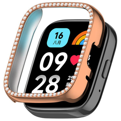 Single Row Diamond Half Coverage Hollow PC Watch Protective Case, For Redmi Watch 3 / Watch 3 Lite