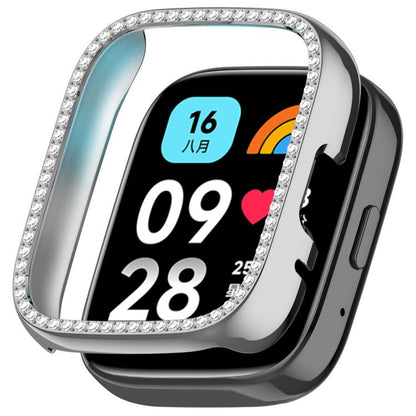 Single Row Diamond Half Coverage Hollow PC Watch Protective Case, For Redmi Watch 3 / Watch 3 Lite