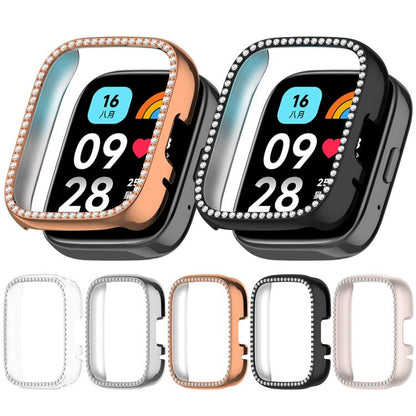 Single Row Diamond Half Coverage Hollow PC Watch Protective Case, For Redmi Watch 3 / Watch 3 Lite
