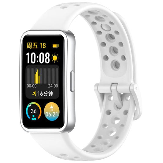 Metal Head Round Hole Nail Button Silicone Watch Band, For Huawei Band 10 / 9 / 8
