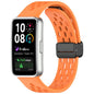 Hole Style Fold Magnetic Buckle Silicone Watch Band, For Huawei Band 10 / 9 / 8