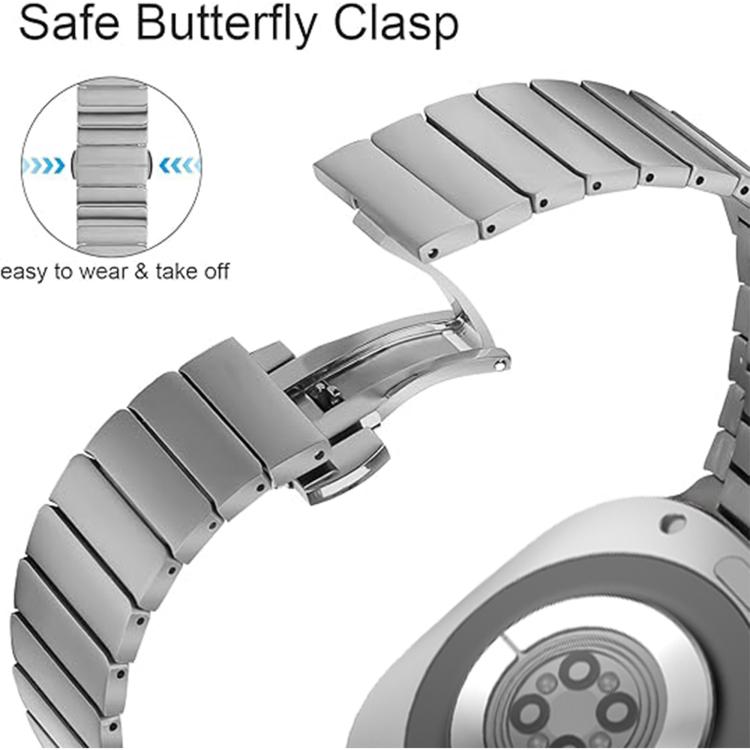 One-bead Butterfly Buckle Stainless Steel Watch Band, For Samsung Galaxy Watch Ultra 47mm