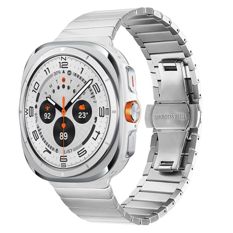 One-bead Butterfly Buckle Stainless Steel Watch Band, For Samsung Galaxy Watch Ultra 47mm