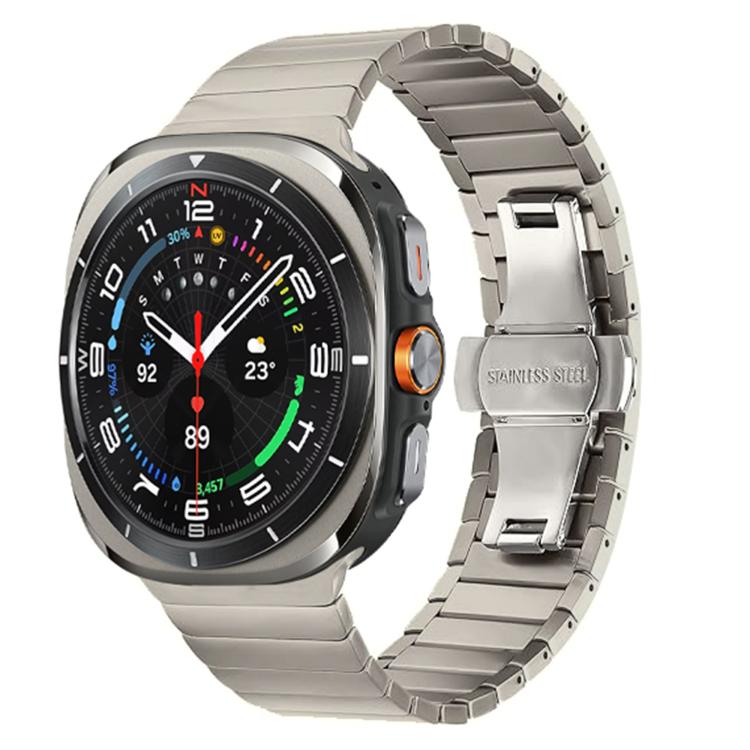 One-bead Butterfly Buckle Stainless Steel Watch Band, For Samsung Galaxy Watch Ultra 47mm