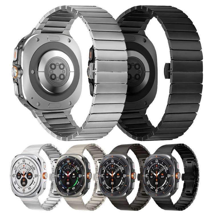 One-bead Butterfly Buckle Stainless Steel Watch Band, For Samsung Galaxy Watch Ultra 47mm