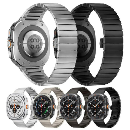 One-bead Butterfly Buckle Stainless Steel Watch Band, For Samsung Galaxy Watch Ultra 47mm