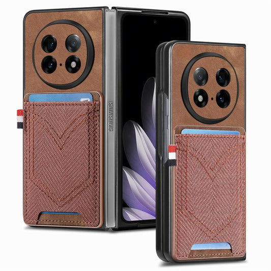 Denim Texture Leather Skin Phone Case with Card Slot, For OPPO Find N5