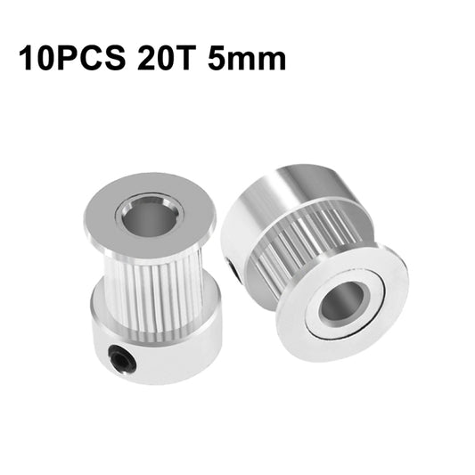 10 PCS GT2 3D Printer Synchronous Wheel Transmission Leather Pulley, 20 Tooth 5mm, 20 Tooth 6.35mm, 20 Tooth 8mm, 16 Tooth 6mm, 20 Tooth 4mm Black, 20 Tooth 5mm Black, 20 Tooth 8mm Black