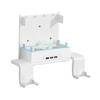 For XBOX Series S Wall Mounted Cooling RGB Multi-function Base With Fan and Hook, Wall Mounted Rack