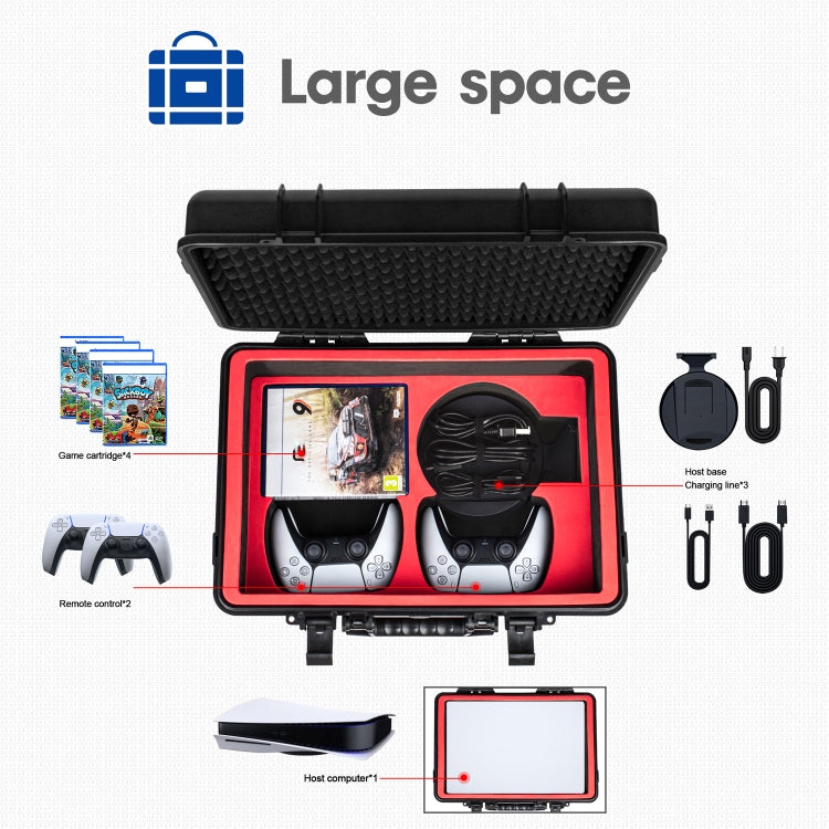 DEVASO Game Console Storage Box Hard-shell Waterproof Handheld Case, For PS5