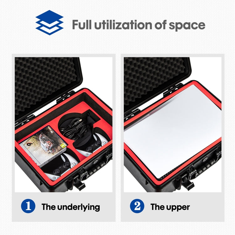 DEVASO Game Console Storage Box Hard-shell Waterproof Handheld Case, For PS5