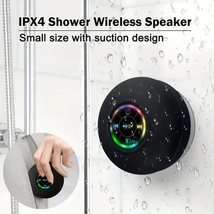 Bathroom Suction Cup Waterproof Bluetooth Stereo Portable Home Outdoor Dazzling Colorful Speaker