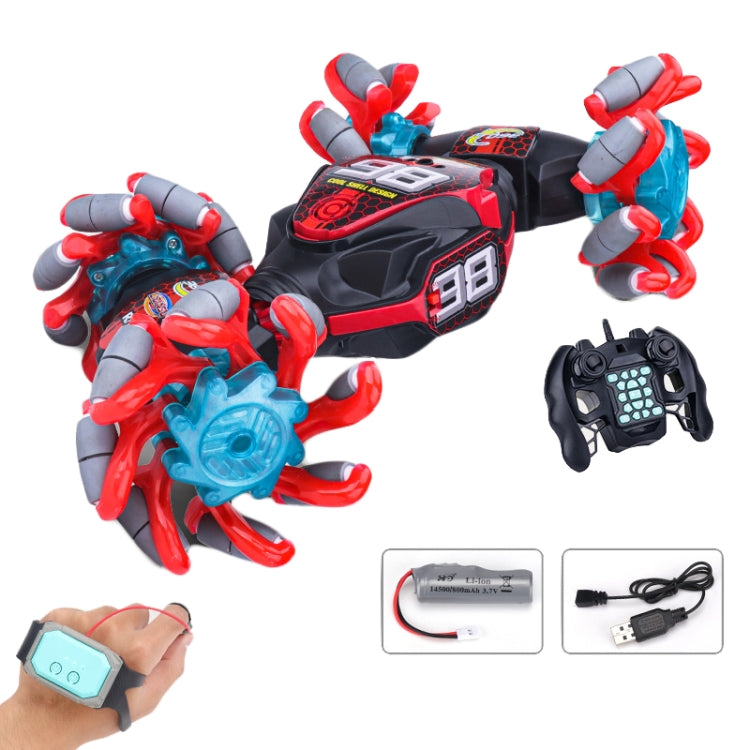2.4G Gesture Sensor Twist Stunt RC Car Drift 4WD Climbing Transformation Toy Car With Music Led Lights, 1:14