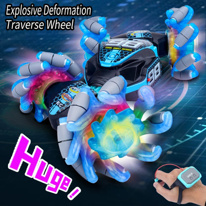 2.4G Gesture Sensor Twist Stunt RC Car Drift 4WD Climbing Transformation Toy Car With Music Led Lights, 1:14
