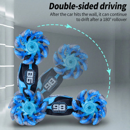 2.4G Gesture Sensor Twist Stunt RC Car Drift 4WD Climbing Transformation Toy Car With Music Led Lights, 1:14