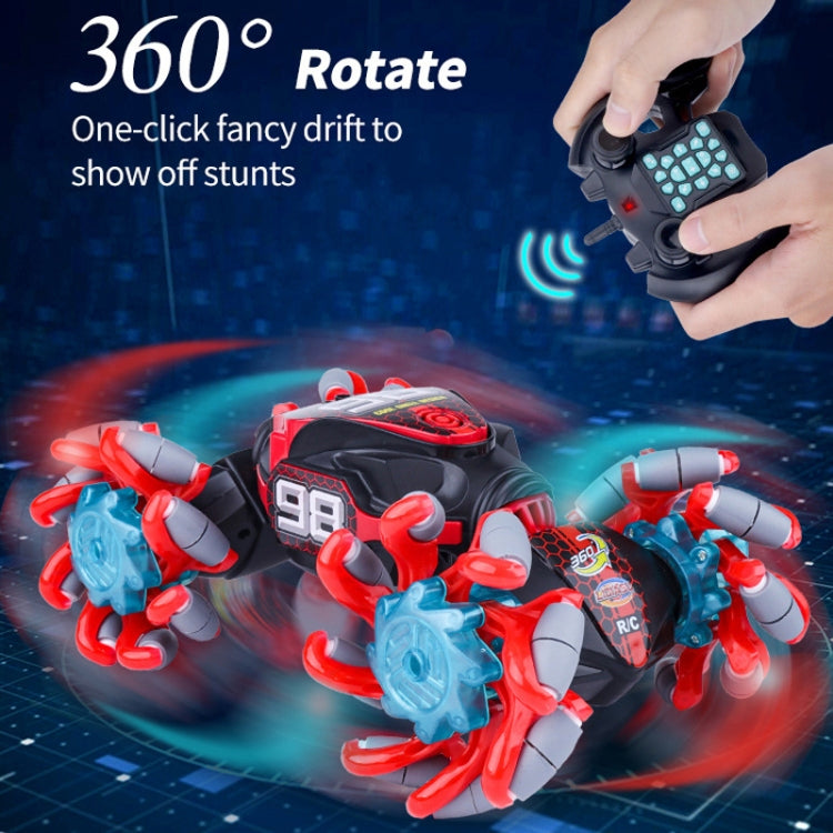 2.4G Gesture Sensor Twist Stunt RC Car Drift 4WD Climbing Transformation Toy Car With Music Led Lights, 1:14