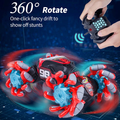2.4G Gesture Sensor Twist Stunt RC Car Drift 4WD Climbing Transformation Toy Car With Music Led Lights, 1:14