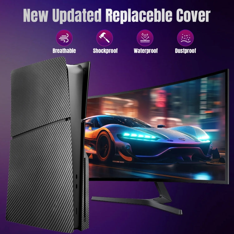 For PS5 Slim Carbon Fiber Replacement Shell Protective Faceplate, 1.0 Disc Edition, 1.0 Digital Edition, 2.0 Disc Edition, 2.0 Digital Edition