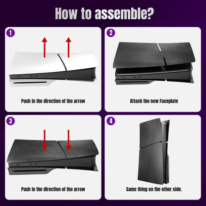 For PS5 Slim Carbon Fiber Replacement Shell Protective Faceplate, 1.0 Disc Edition, 1.0 Digital Edition, 2.0 Disc Edition, 2.0 Digital Edition