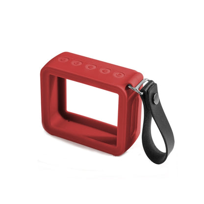 For JBL GO 2 Speaker Silicone Cover with PU Hand Strap Anti-lost Audio Protective Case, Silicone Cover Red, Silicone Cover Black, Silicone Cover Gray